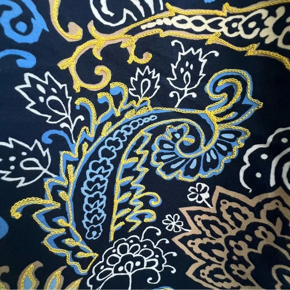 J. McLaughlin Devon Sleeveless Crew Neck Embroidered Bainbridge Dress Paisley - Picture 6 of 13